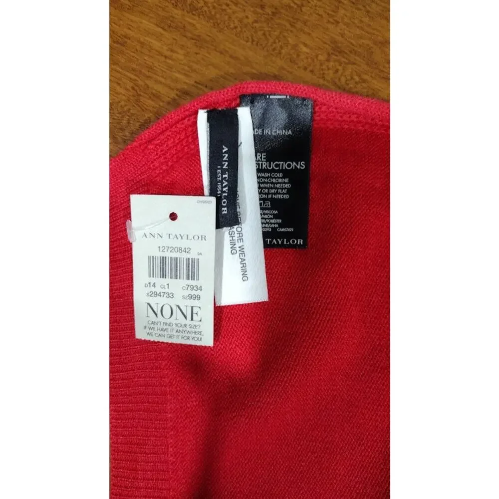 Anne Taylor Wide Knitted Scarf Beige and Orange‎ NWT
